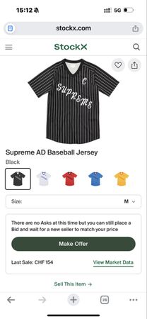 Supreme AD Baseball Jersey T-Shirt M Neu Streetwear