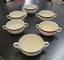 6 Suppentassen / Bouillon Tassen Retro Vintage Keramik 