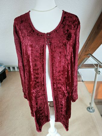 Boom Baba Bluse Samt Stickerei weinrot neu Grösse Free Size