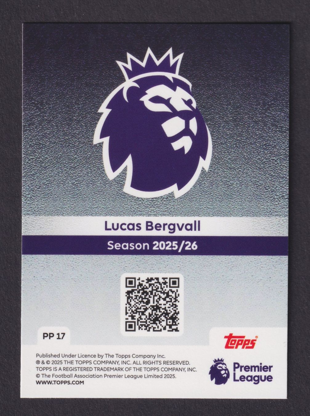 Topps Carte collezionabili: Topps: Lucas Bergvall - Premier Pull - PP 17 - EN - NM – Nuovo (secondo la descrizione) da Stans venduto da PokeStore_MY 1