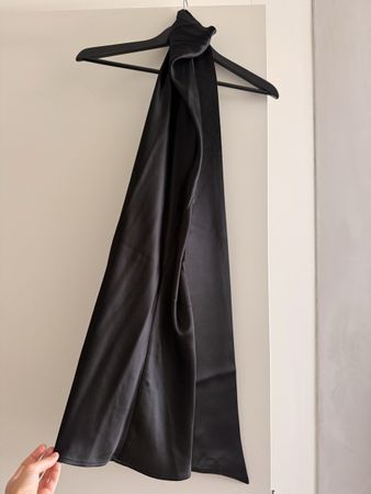 Saulee Black Silk Waist Bow Size 0