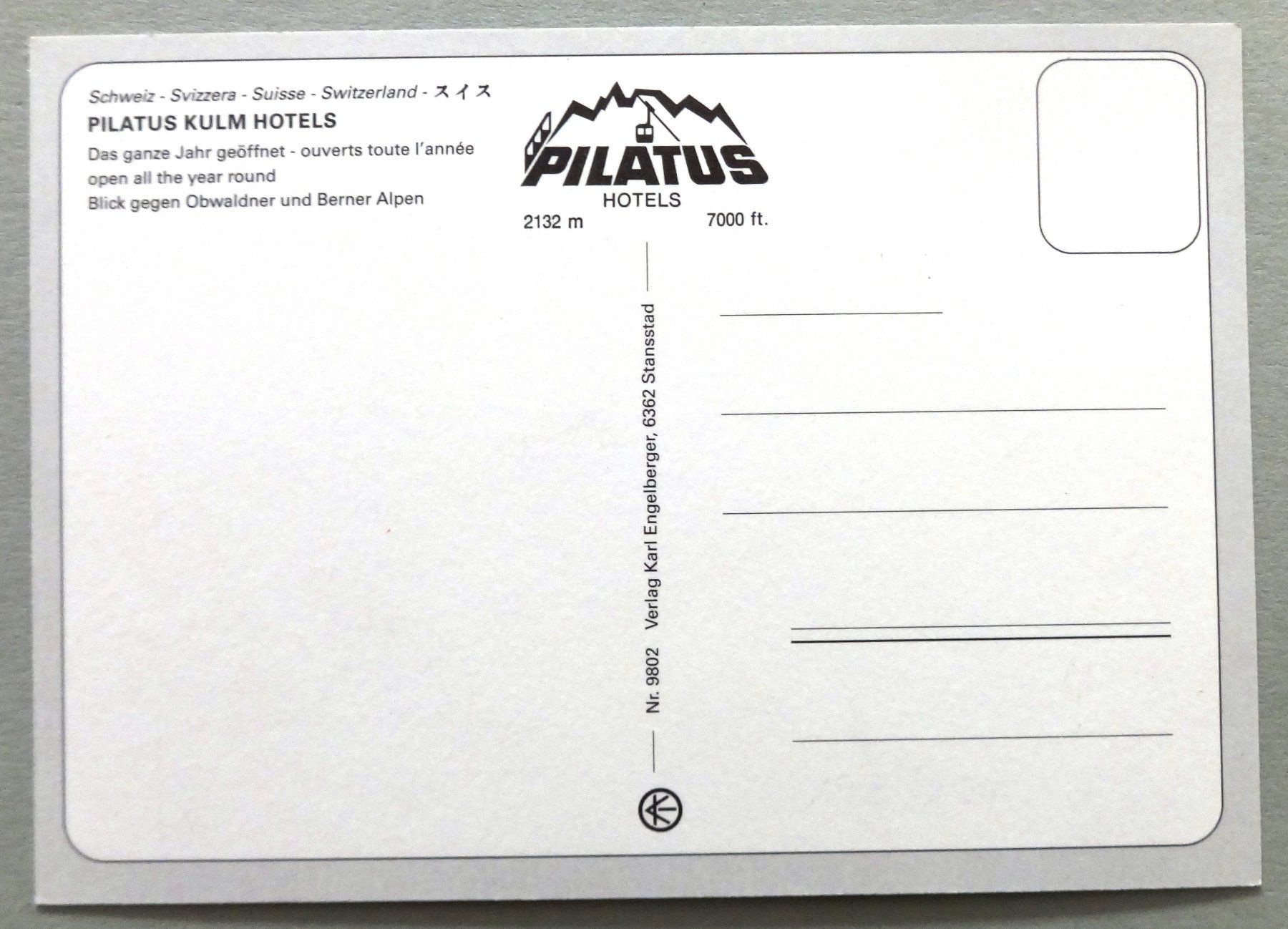 Cartoline postali: Pilatus Kulm Hotels – Usato da Fétigny venduto da Billy2miny 1