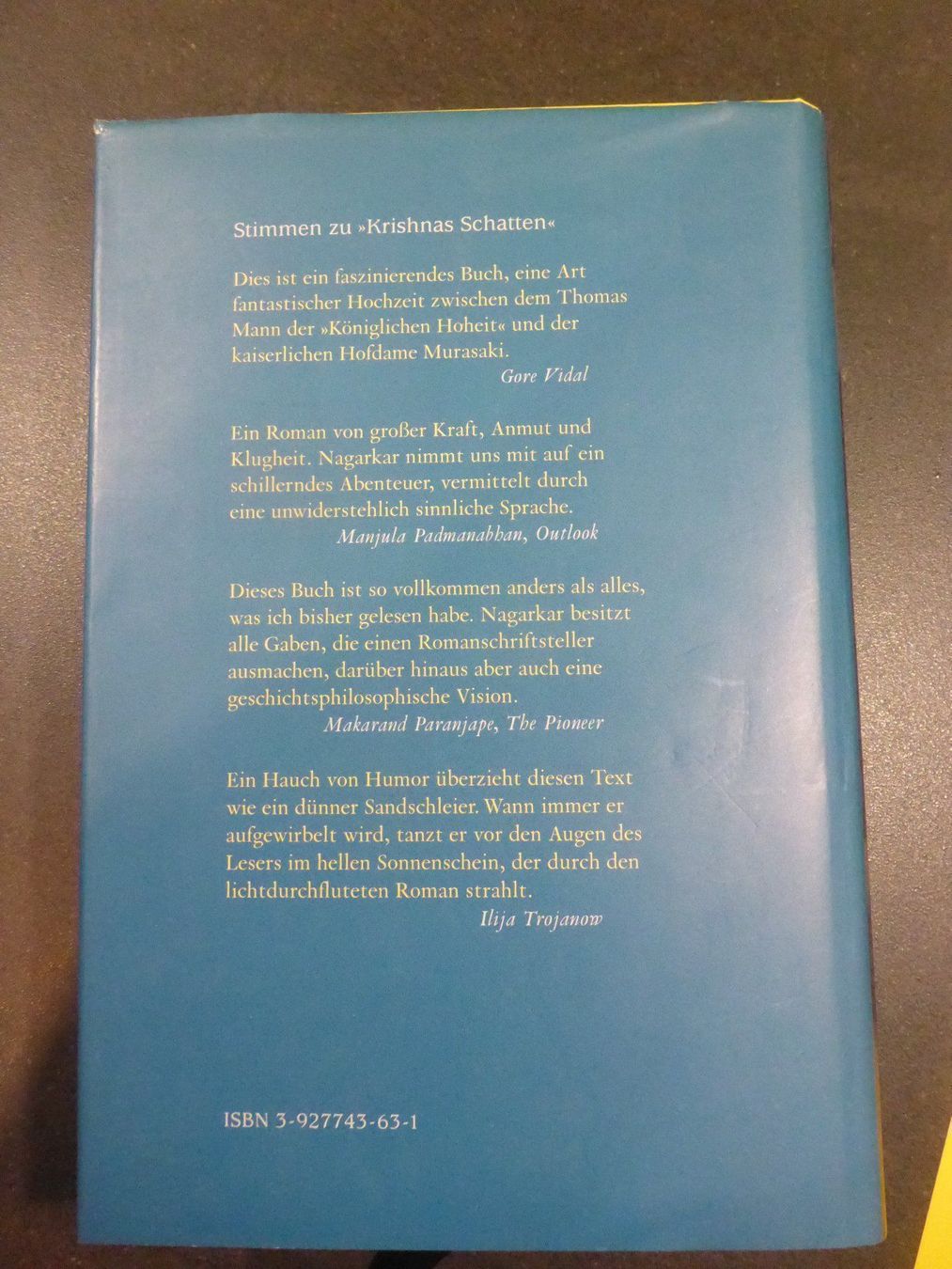 Libri: K. Nagarkar: Krishnas Schatten (Roman) – Usato da Jegenstorf venduto da ladoga66 2