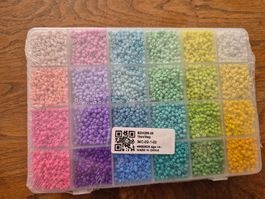 Rocailles Perlen, 24 versch. Farben