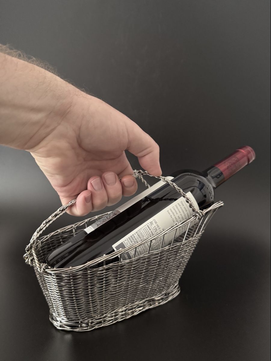 Altro per la casa: Versilberter Weinflaschenhalter im Korbgeflecht-Design – Usato da Luzern venduto da downtonabbey 6