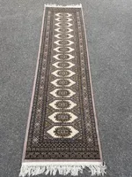 Orientteppich Läufer beige braun mit Fransen Zustand gut