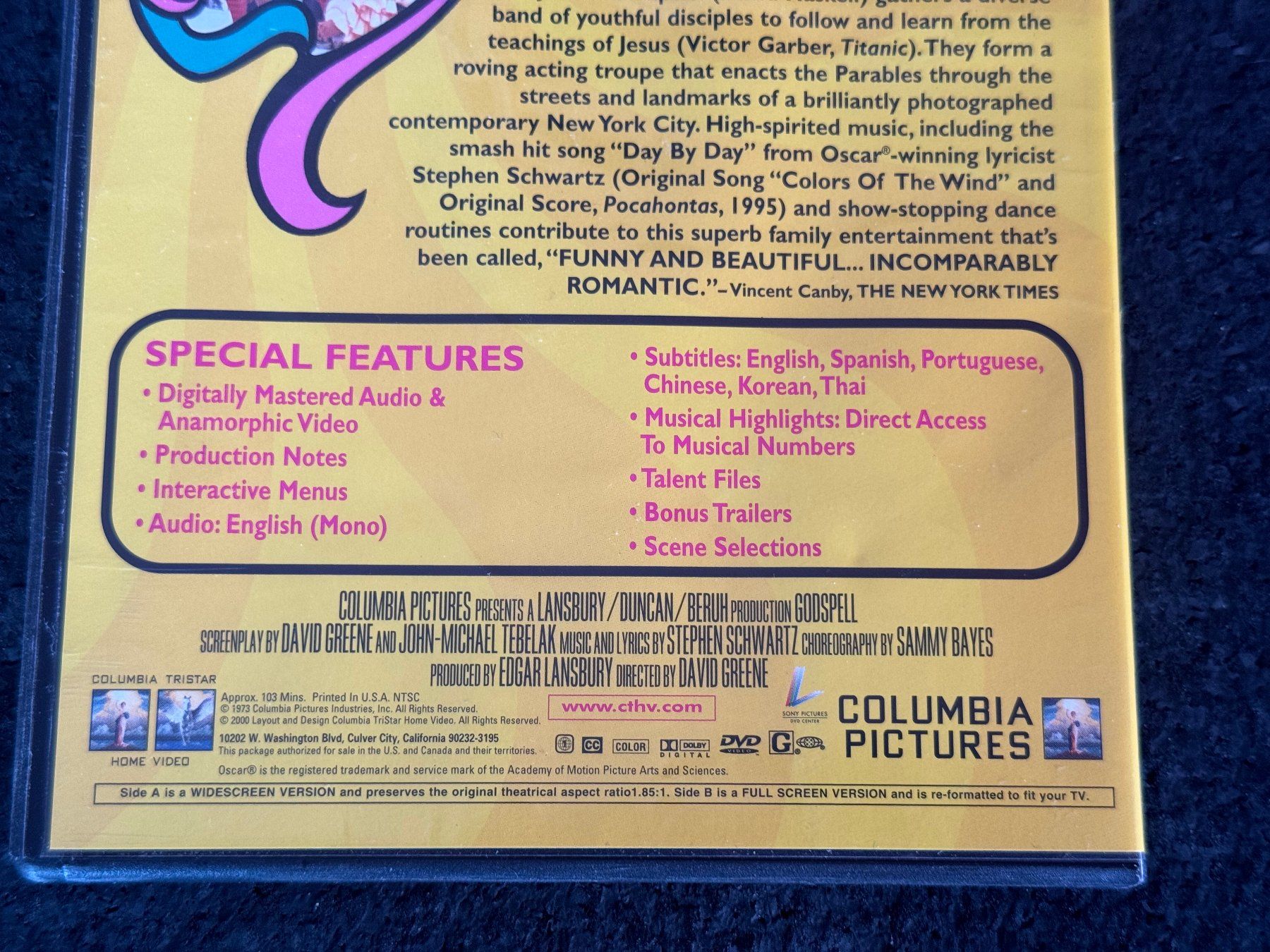Alle DVDs: Godspell DVD EN (Ländercode 1 !) – Gebraucht aus Fribourg von tschjoly 3