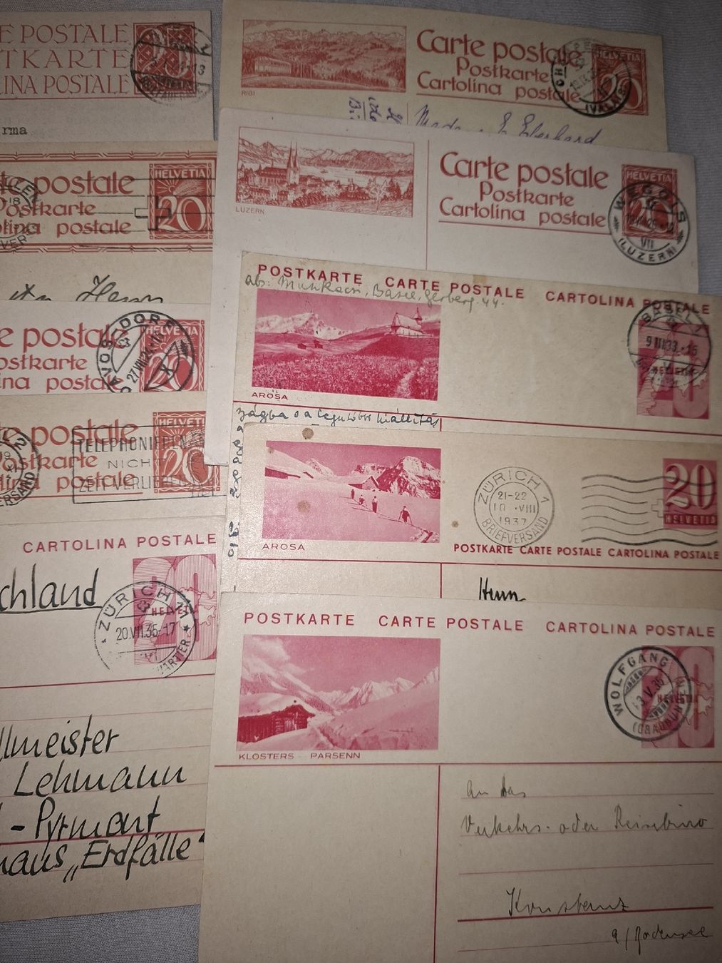Tutti i francobolli: Bildpostkarten Lot 3 14Stk. – Usato da Balgach venduto da SIMEON27 1
