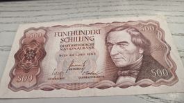 500 Schilling Noten Österreich 1965 guter Zustand