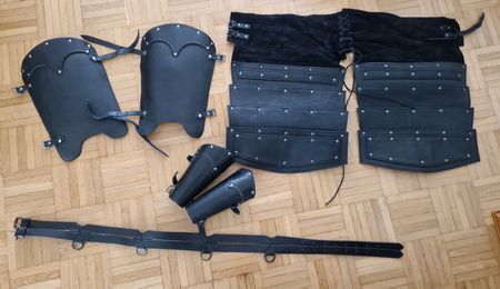 Leder Rüstung, LARP, Mittelalter, Schwarz, Top Zustand!