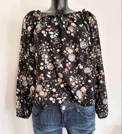 Gr 36 Sommer Bluse mit Blumenmuster TOP