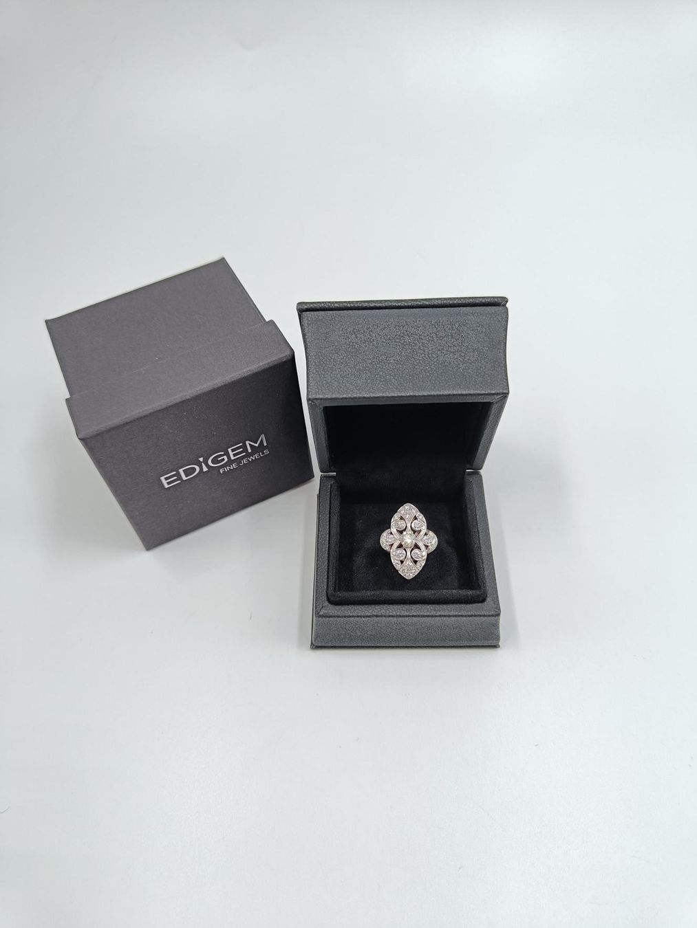 Anelli: FLORALER DIAMANTRING 925 STERLINGSILBER – Usato da Luzern venduto da EdiGem 1
