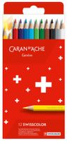 1284.812 Swisscolor Caran d'Ache * 12 Farbstifte Karton-Etui