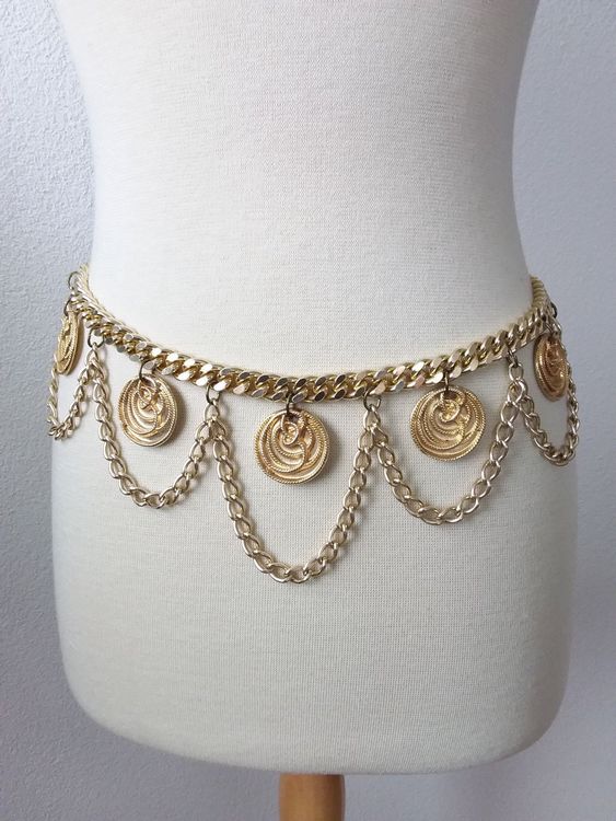 Western Gürtel Damen Mit Türkis-Steinen - Bohemian Style Concho Kettengürtel