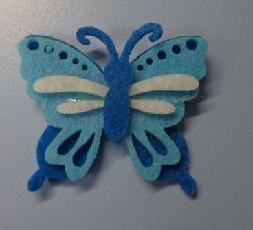 Musikinstrumente: Papillon feutrine 3 tons 5cm BLEU 3D – Neu und originalverpackt aus St-Imier von goodber