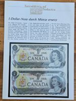 Kuriositäten auf Banknoten 1 Dollar-Note Canada Münze ersetz