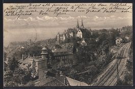 Neuchâtel, Panorama mit Schloss und Bah