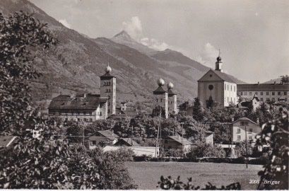 Cartoline postali: Brig (VS)  Ansicht Ortsteil. 1959 – Usato da Schlieren venduto da Rapaelli