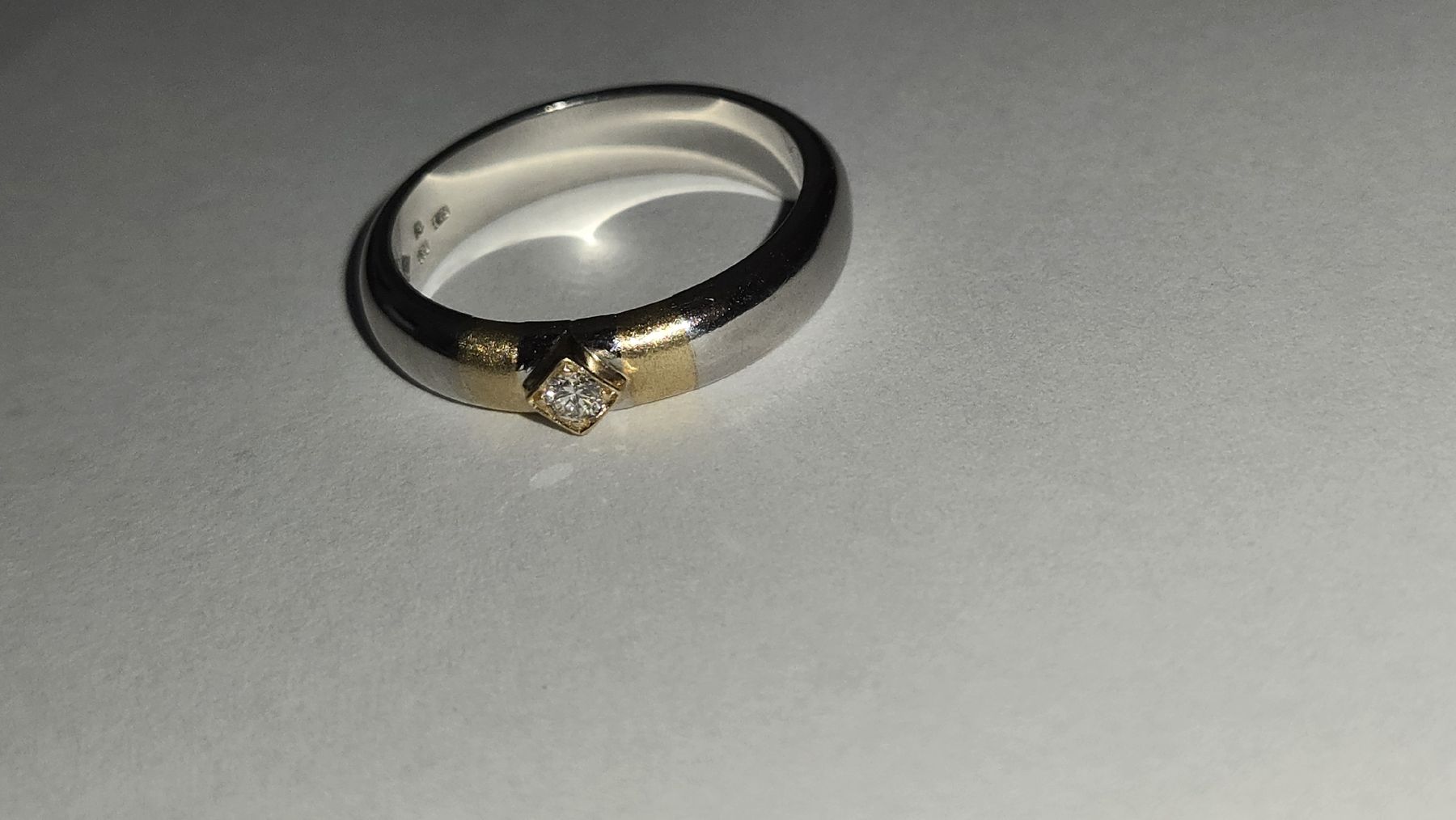 Bagues: Platin/Gold Brillantring, Gr.55 – D'occasion à Uzwil par BrokiFloh 2
