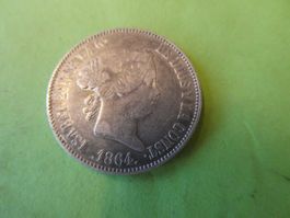 Spanien 1864, 10 Reales - Silber
