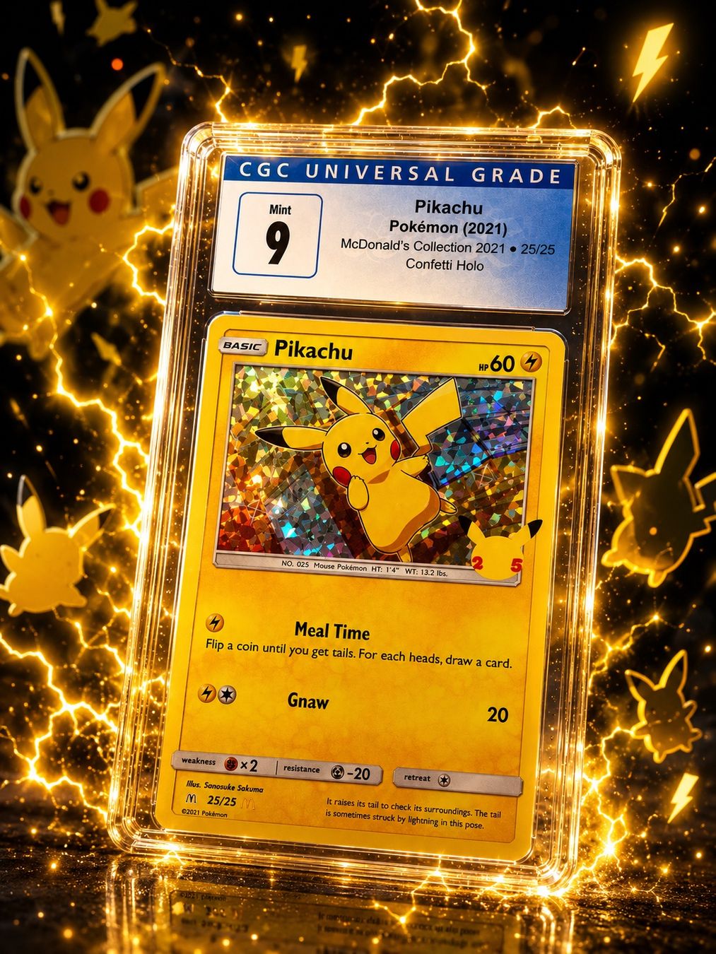 Pokémon Carte collezionabili: Pikachu McDonald's 2021 Confetti Holo 9 Min – Nuovo (secondo la descrizione) da Seuzach venduto da NTO36