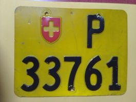 Nummernschild PTT Post Mofa ausrangiert P 33761