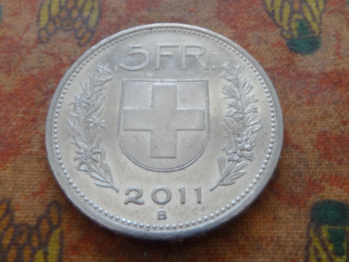 Alle Münzen: 5 Fr. 2011 – Gebraucht aus Romanel-sur-Lausanne von Swift13
