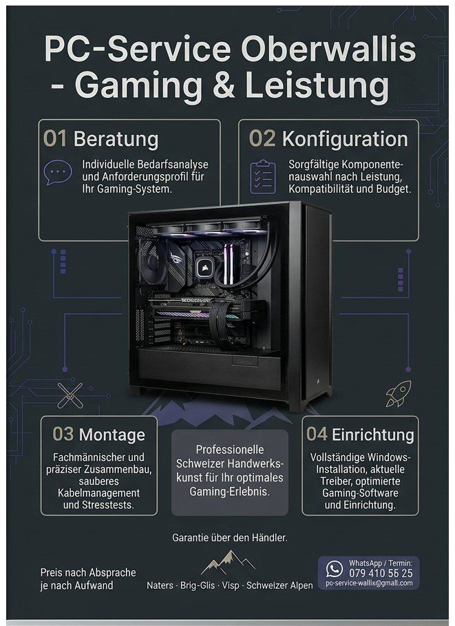 PCs: PC Gaming/ Arbeit – Neu (gemäss Beschreibung) aus Saas-Almagell von Htwseller 1