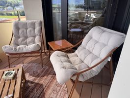 Gartenlounge Set gemütliche Sessel mit Tisch