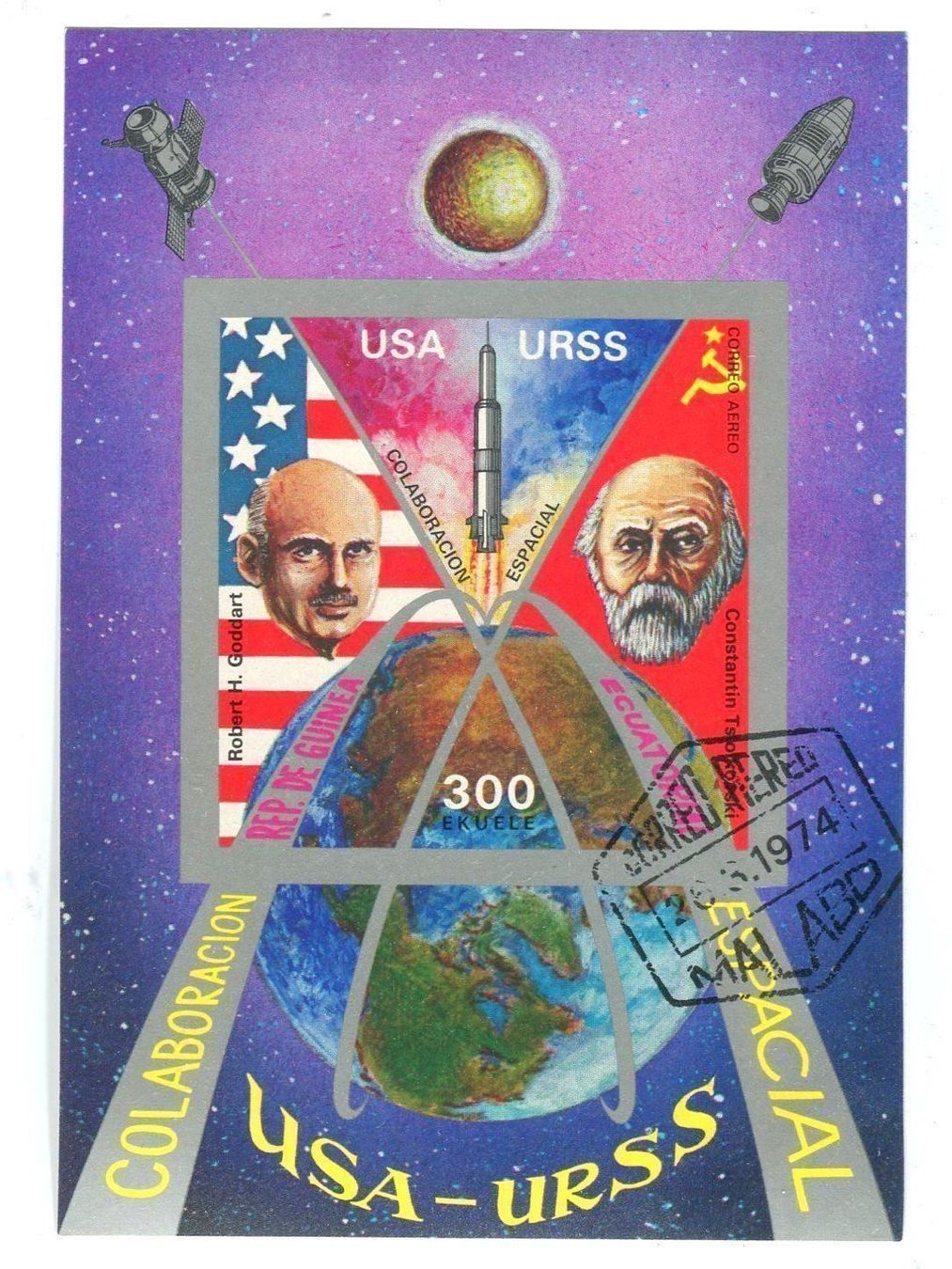Alle Briefmarken: Block "Apollo-Sojus". Äquatorialguinea. – Neu und originalverpackt aus Basel von Butsch5