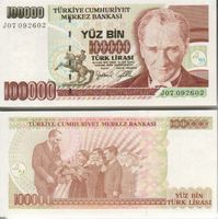 Türkei 100000 lira  unz bankfrisch