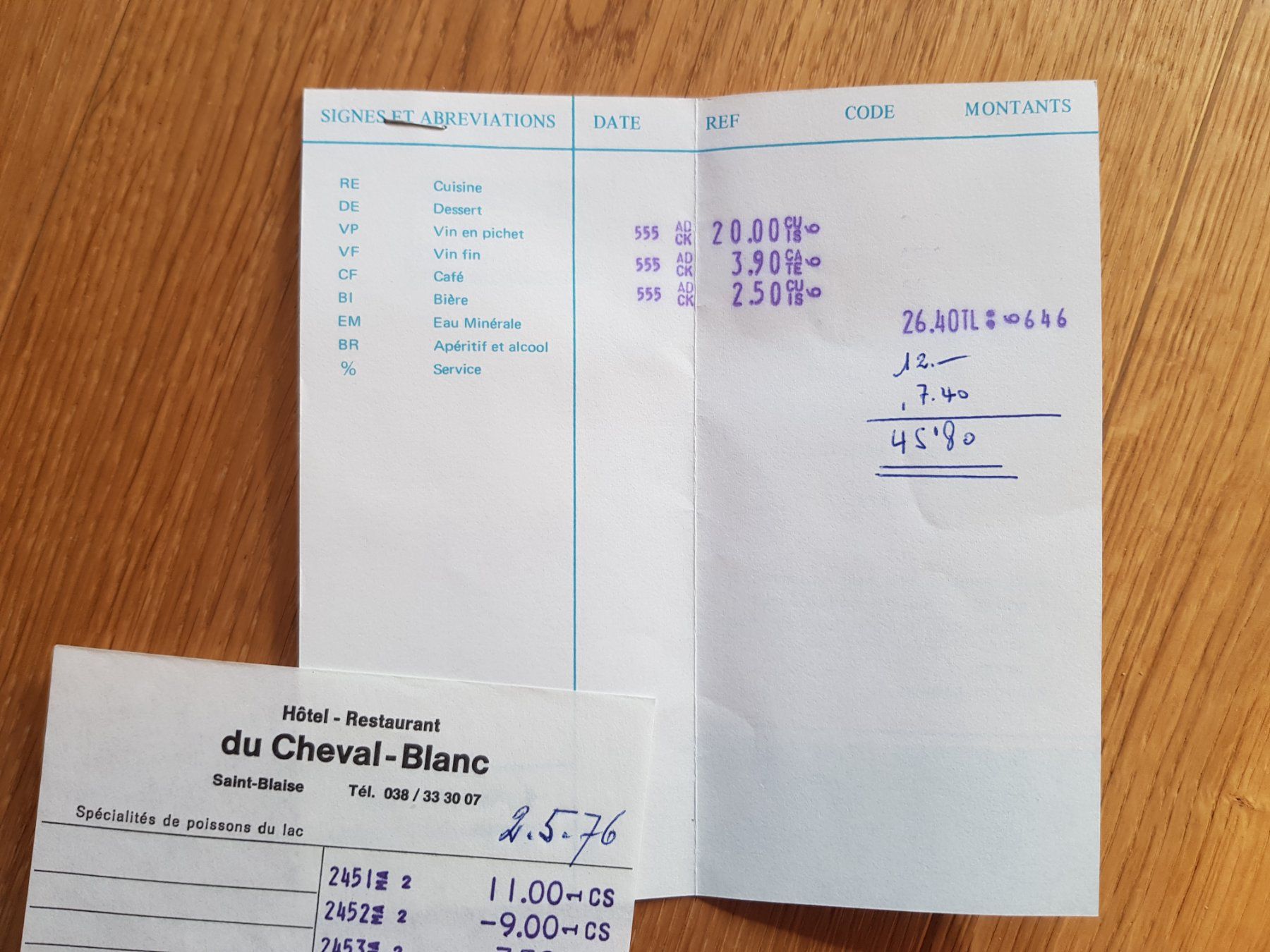 Documenti: 3 alte Restaurant Belege – Usato da Walterswil BE venduto da Lonitti 1
