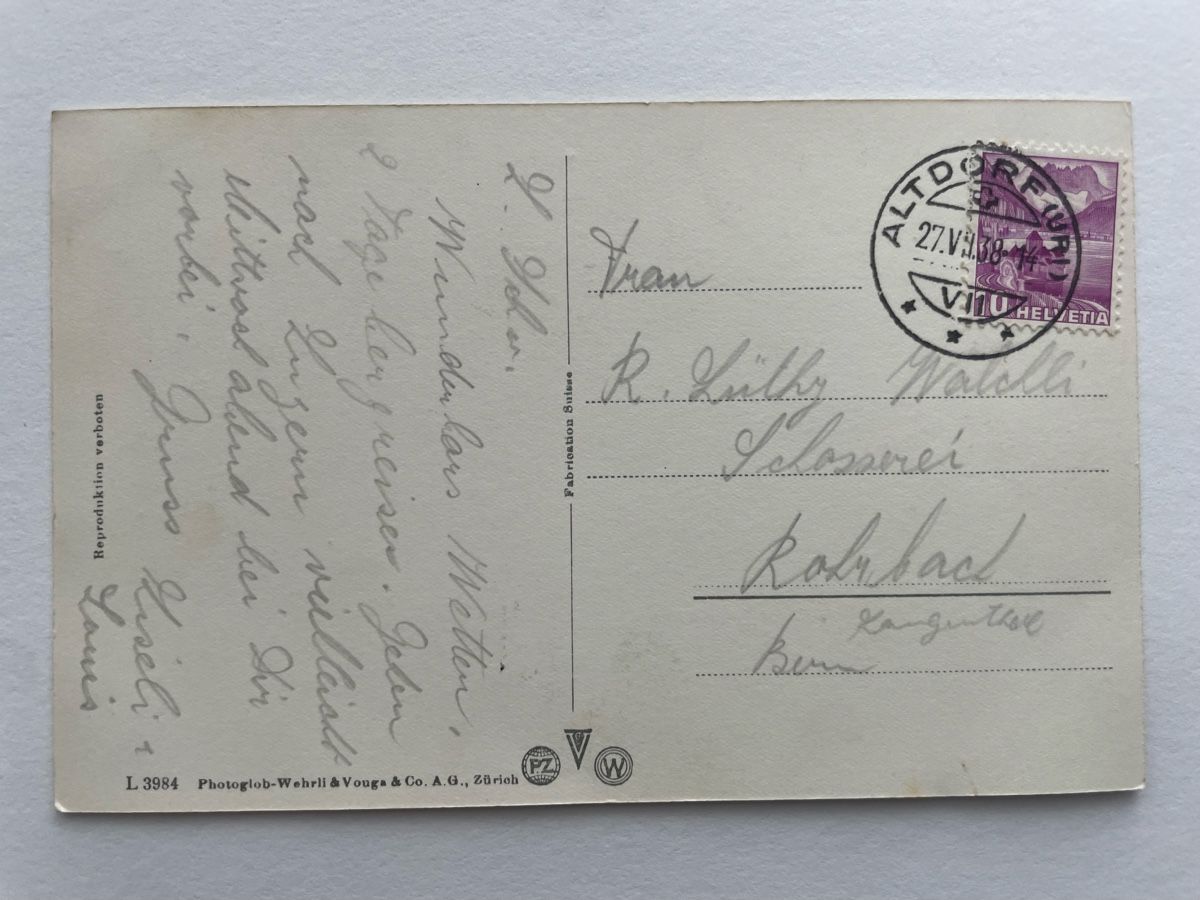 Cartoline postali: AK Altdorf mit Strassenbahn 27.07.1938 – Usato da Meierskappel venduto da Hala03 3