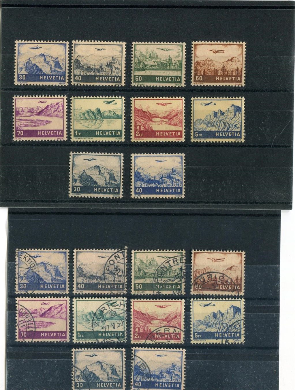 Tutti i francobolli: 1941 Nr. 27-34 u. 43-44 gest. und postfr – Usato da Winterthur venduto da Kyoung