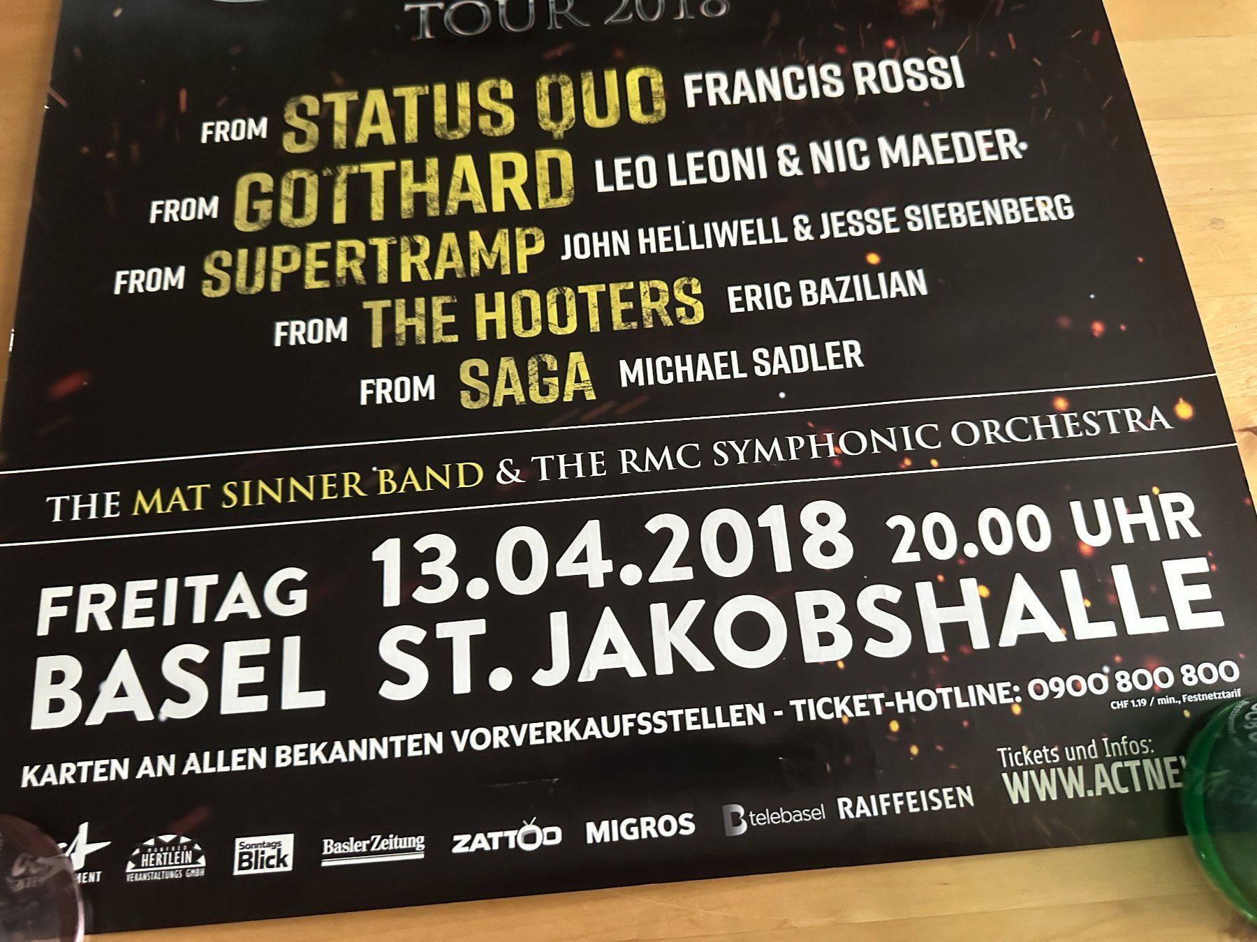 Foto & Immagini: ROCK MEETS CLASSIC Basel Poster 2018 STATUS QUO GOTTHARD – Usato da Basel venduto da Partridge 2