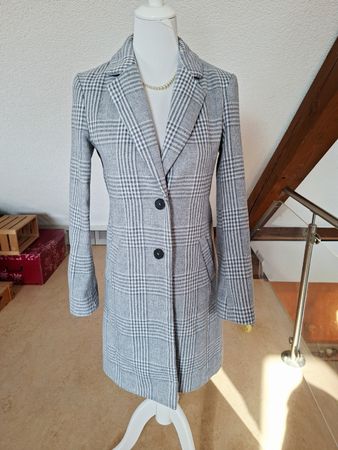 C&A Damen Mantel, Gr. 34, Grau Kariert - Herbst Trend!