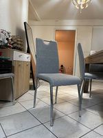 Chaises en tissu gris (x6)