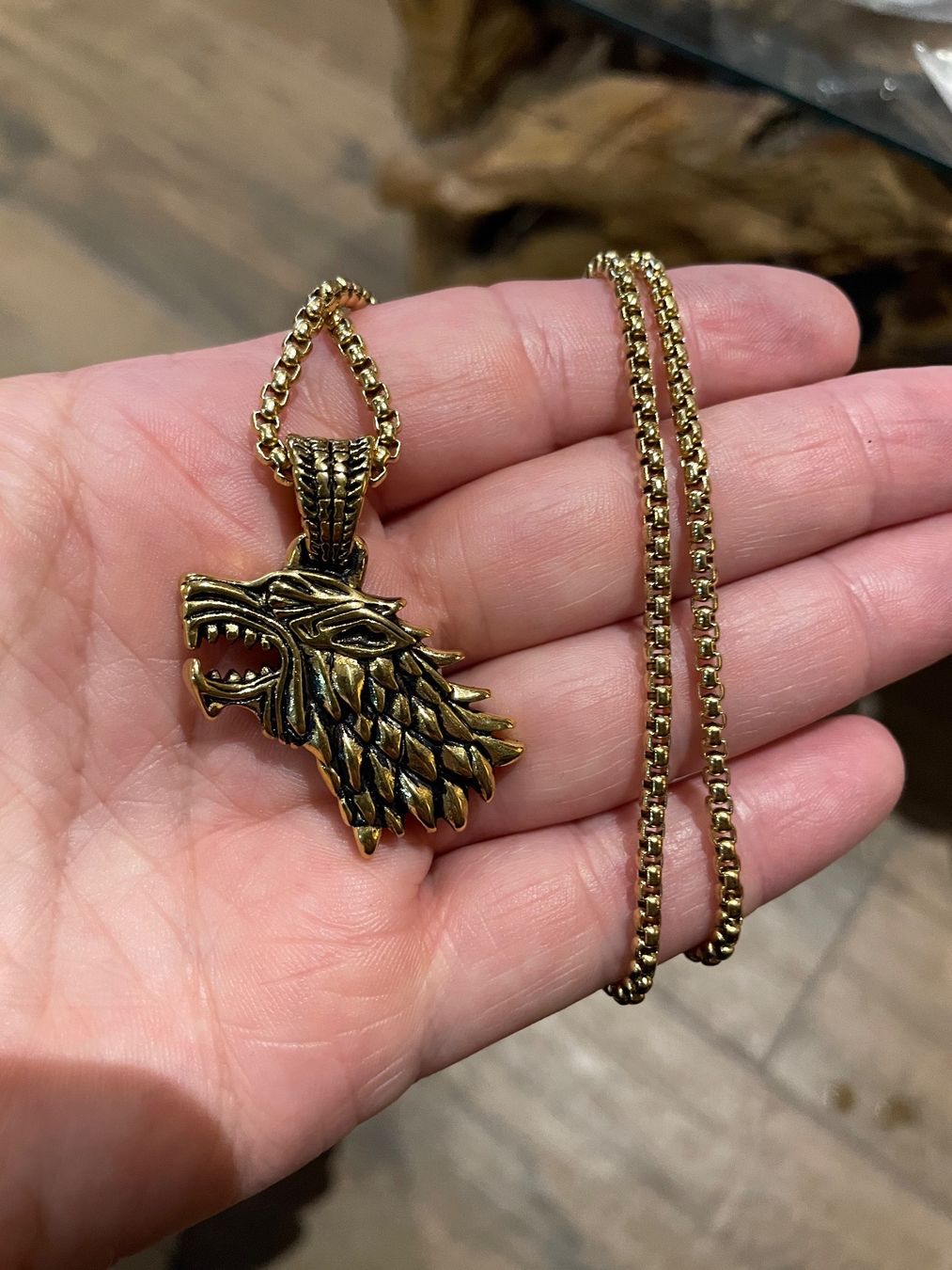 Catenine: Wolf head necklace gold – Nuovo e nell'imballaggio originale da Aarburg venduto da StavFashion 1