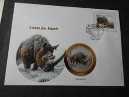 Schweiz 2024, FDC Wollnashorn, versilberte Medaille PP