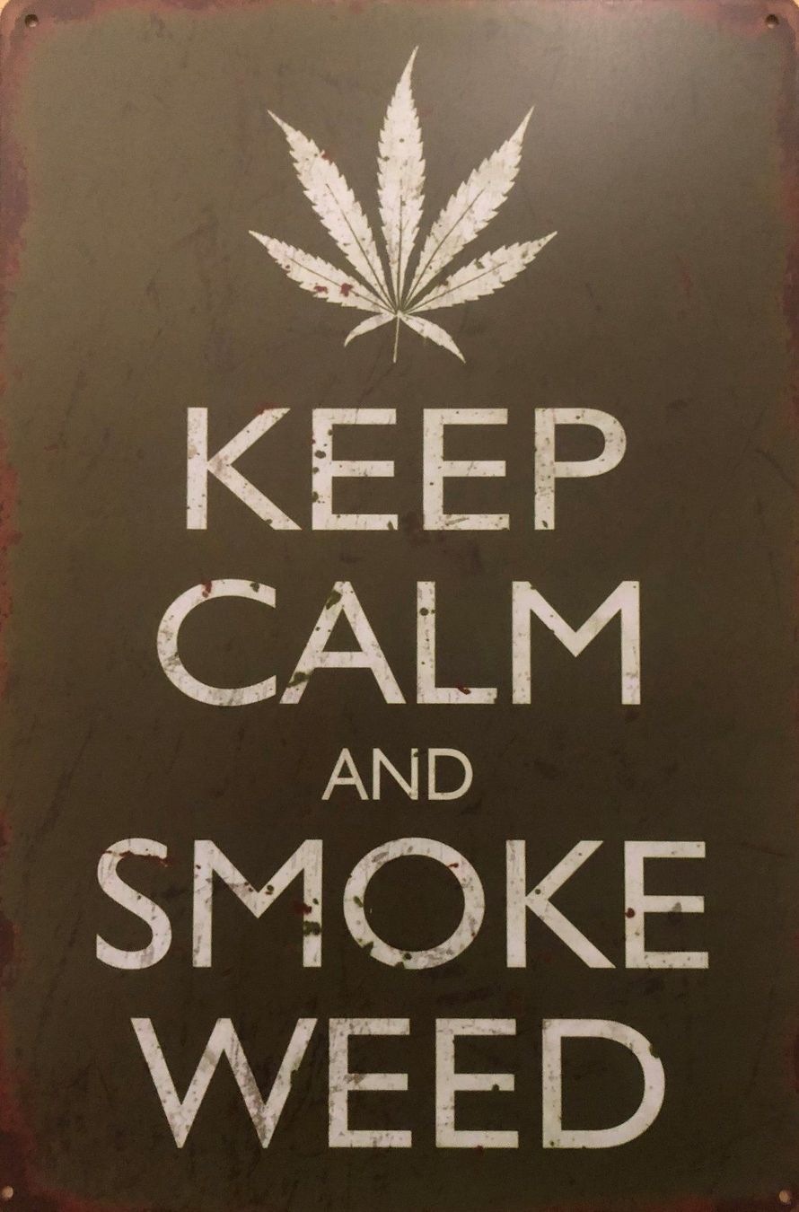 Insegne: Blechschild Keep Calm and Smoke Weed Marihuana CBD Joint – Nuovo e nell'imballaggio originale da Dättlikon venduto da easythings