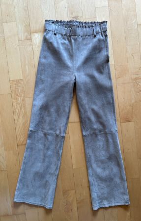 ARMA VELOUR-LEDRHOSE FERRARA IN GREYTAUPE GR.36! UNGETRAGEN!