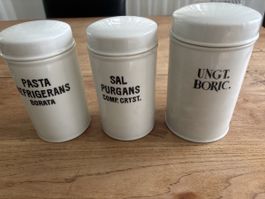 Apothekergläser 3 Stk. Keramik weiss MKZ 09 guter Zustand