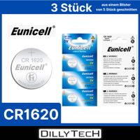 Eunicell CR1620 Knopfzellenbatterie - 3 Stk.