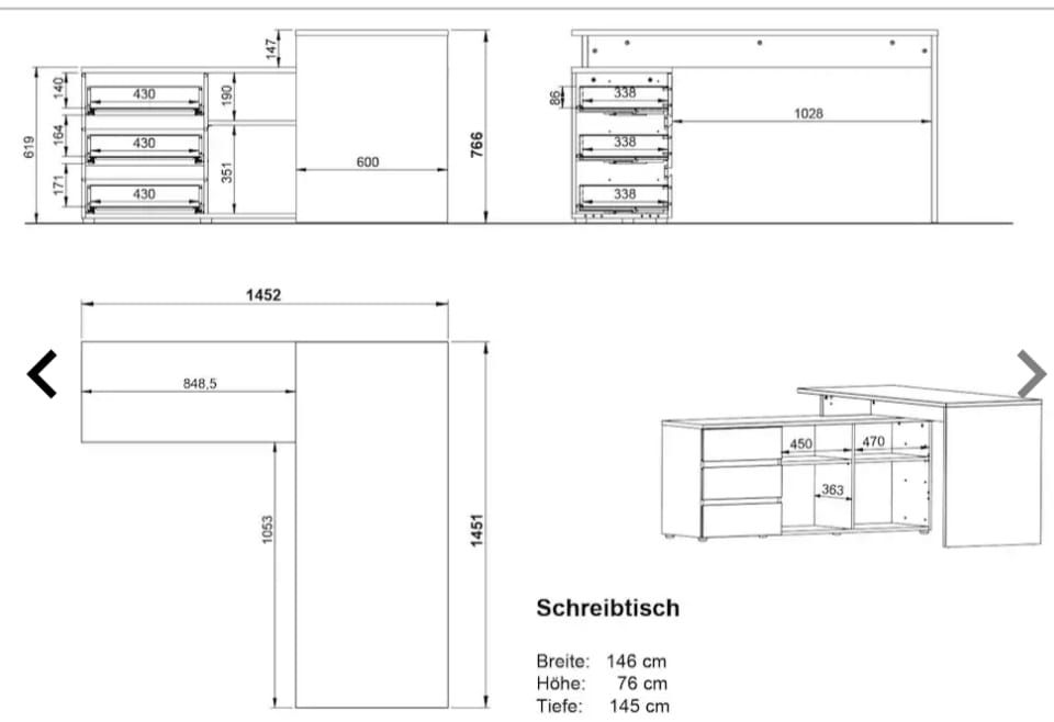 Scrivanie: Germania Eckschreibtisch Lissabon – Nuovo (secondo la descrizione) da Neunkirch venduto da Bananenstaude 2