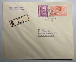 Brief Einschreiben mit Pro Juventute Briefmarken! 1937