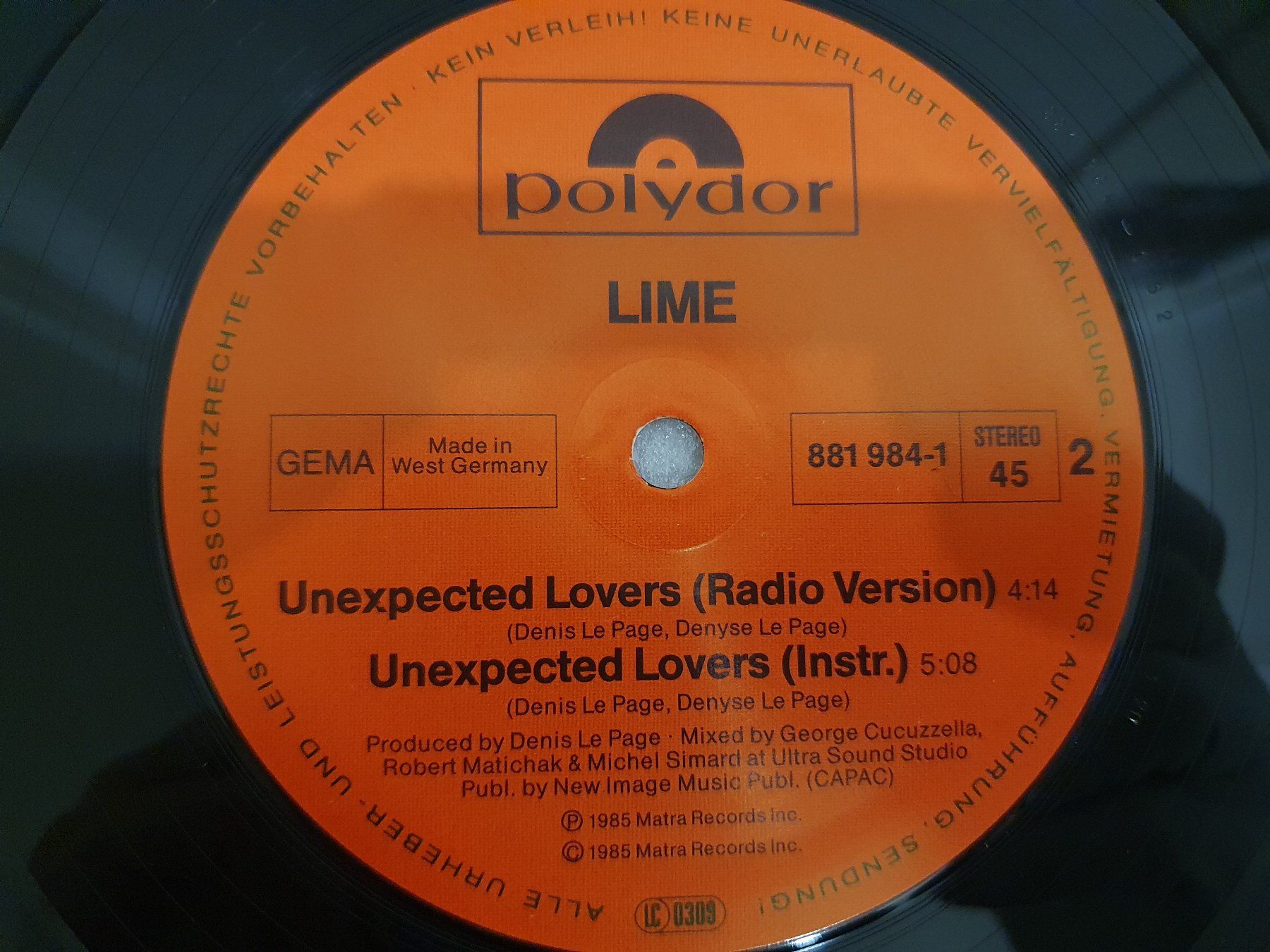 Dischi in vinile: Lime – Unexpected Lovers (Maxi, Disco) – Usato da Uster venduto da Vinyl-Leidenschaft 5