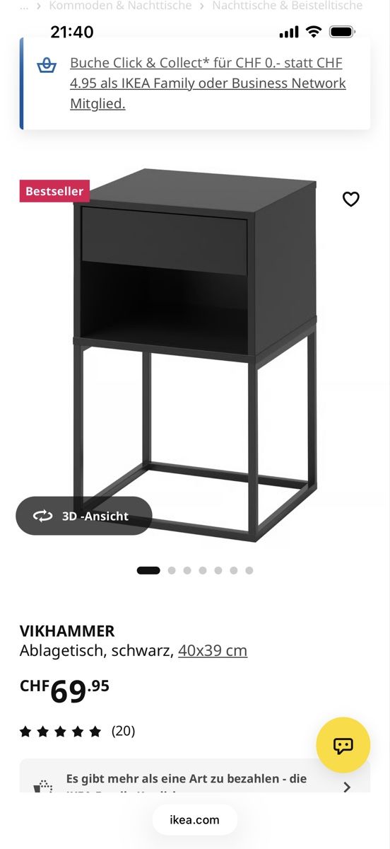 Ikea Comodini: Ikea Nachttisch 2stk Bedside table – Nuovo (secondo la descrizione) da Zug venduto da OJ1212 1