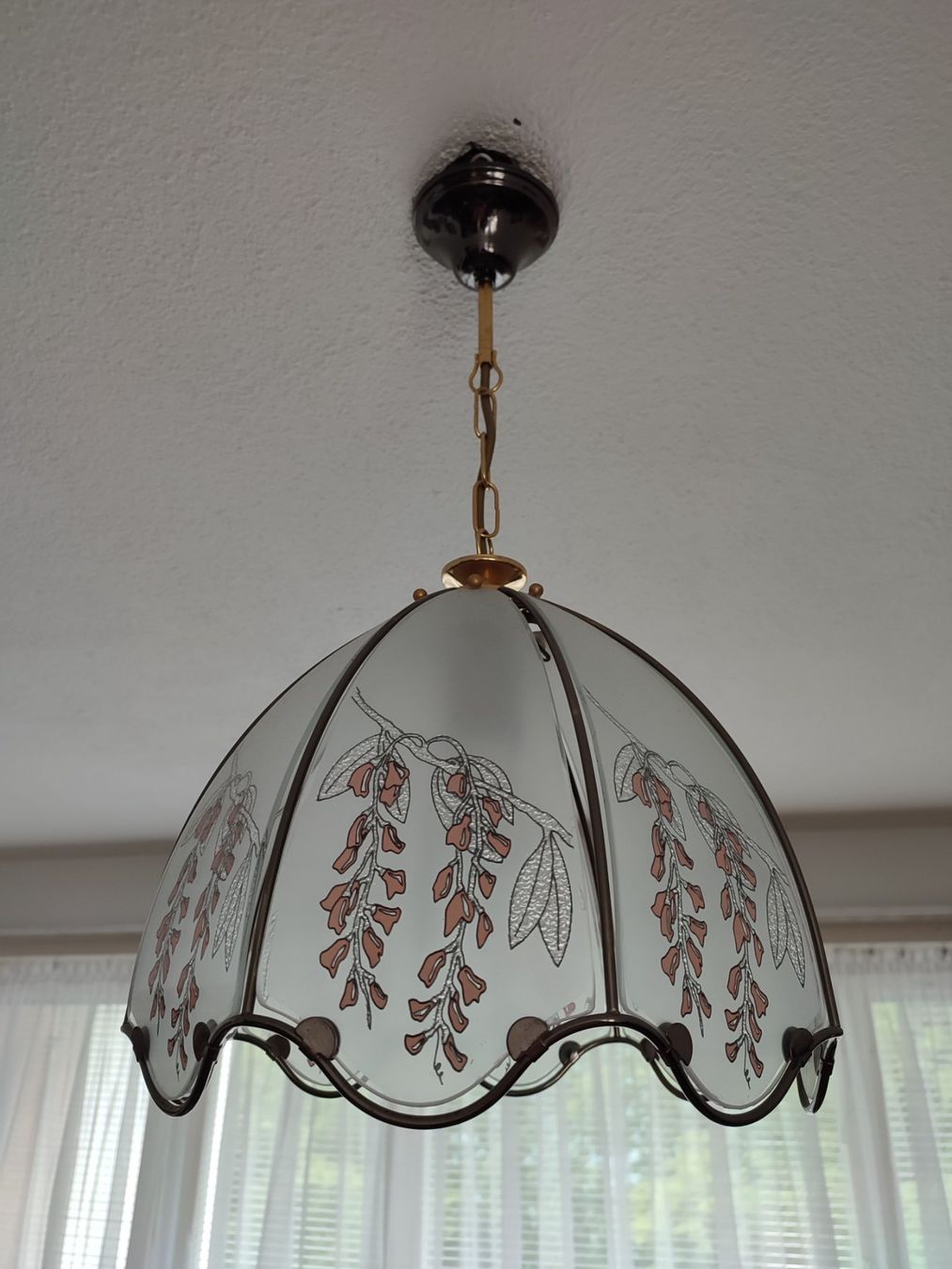 Lampadari & plafoniere: Vintage Jugendstil-Hängelampe mit Blumenmuster – Usato da Dättwil AG venduto da PorscheFans 1