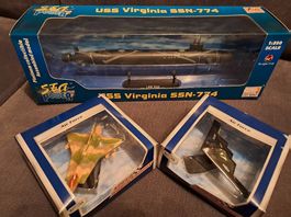 Modellflugzeuge und U-Boot uss Virginia, Air Force neu
