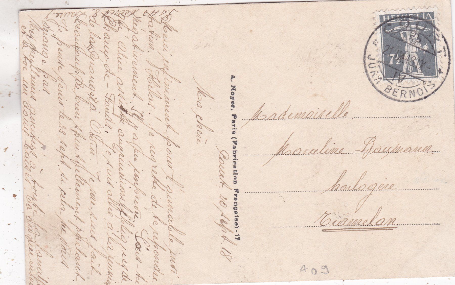 Cartoline postali: Kitsch Landschaft Blumen 1918 – Usato da Herisau venduto da Lisegrat2008 1